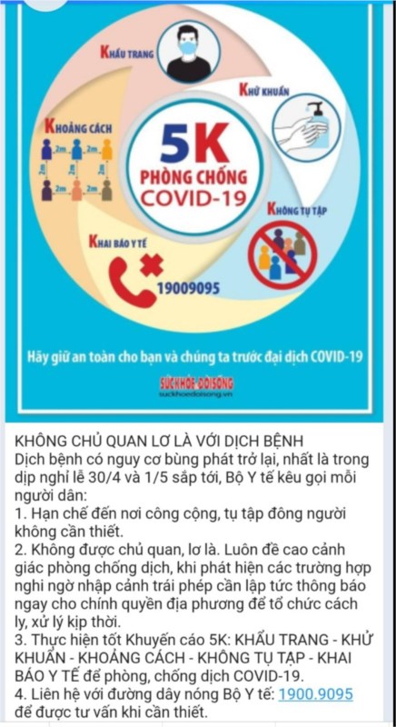 Thông điệp phòng chống dịch Covid-19